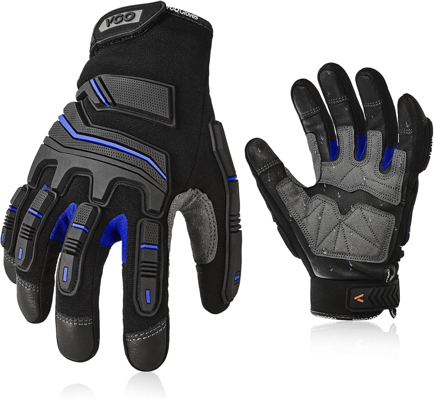 Vgo... Work Gloves Men Touchscreen Anti Impact, Heavy Duty Gloves Antiabrasive f...