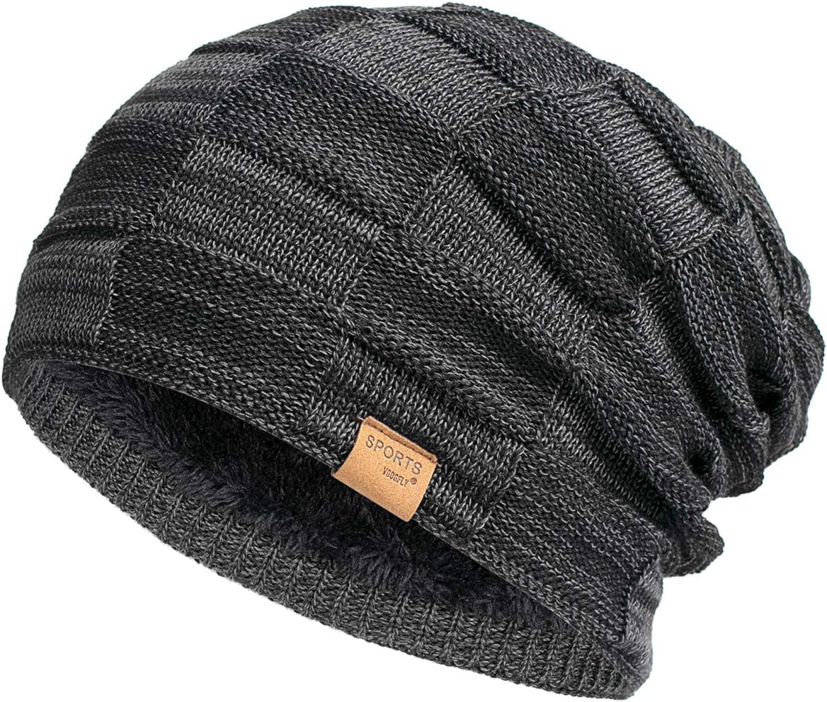 Vgogfly Slouchy Beanie for Men Winter Hats for Guys Cool Beanies Mens Lined Knit...