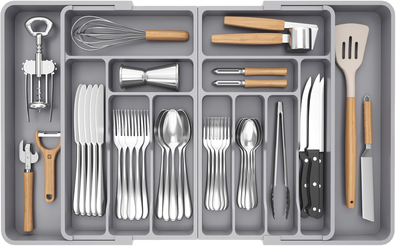 Lifewit Large Silverware Drawer Organizer, Expandable From 21 to 36 Inches, BPA...