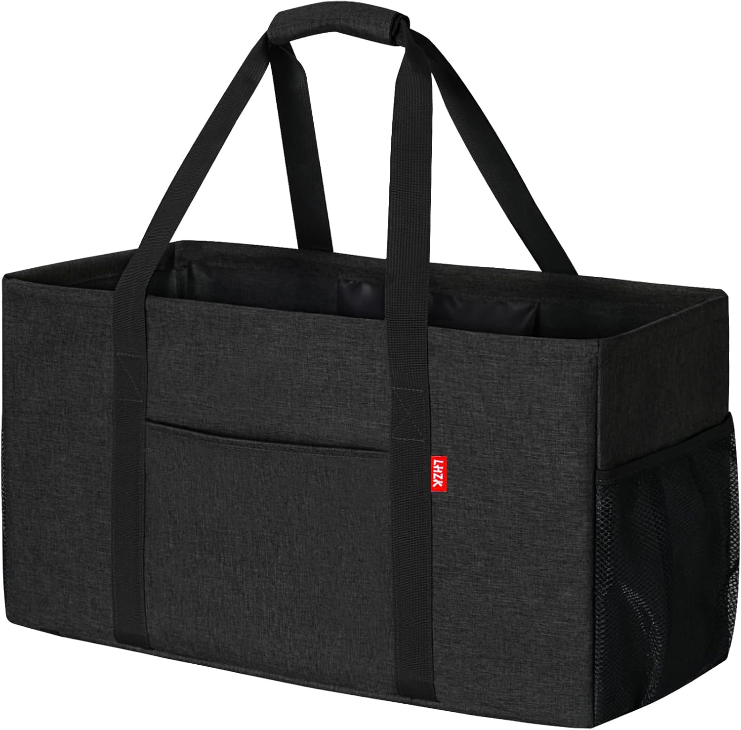 LHZK Stand Up Extra Large Utility Tote Bag with Metal Wire Frame and the Sides R...