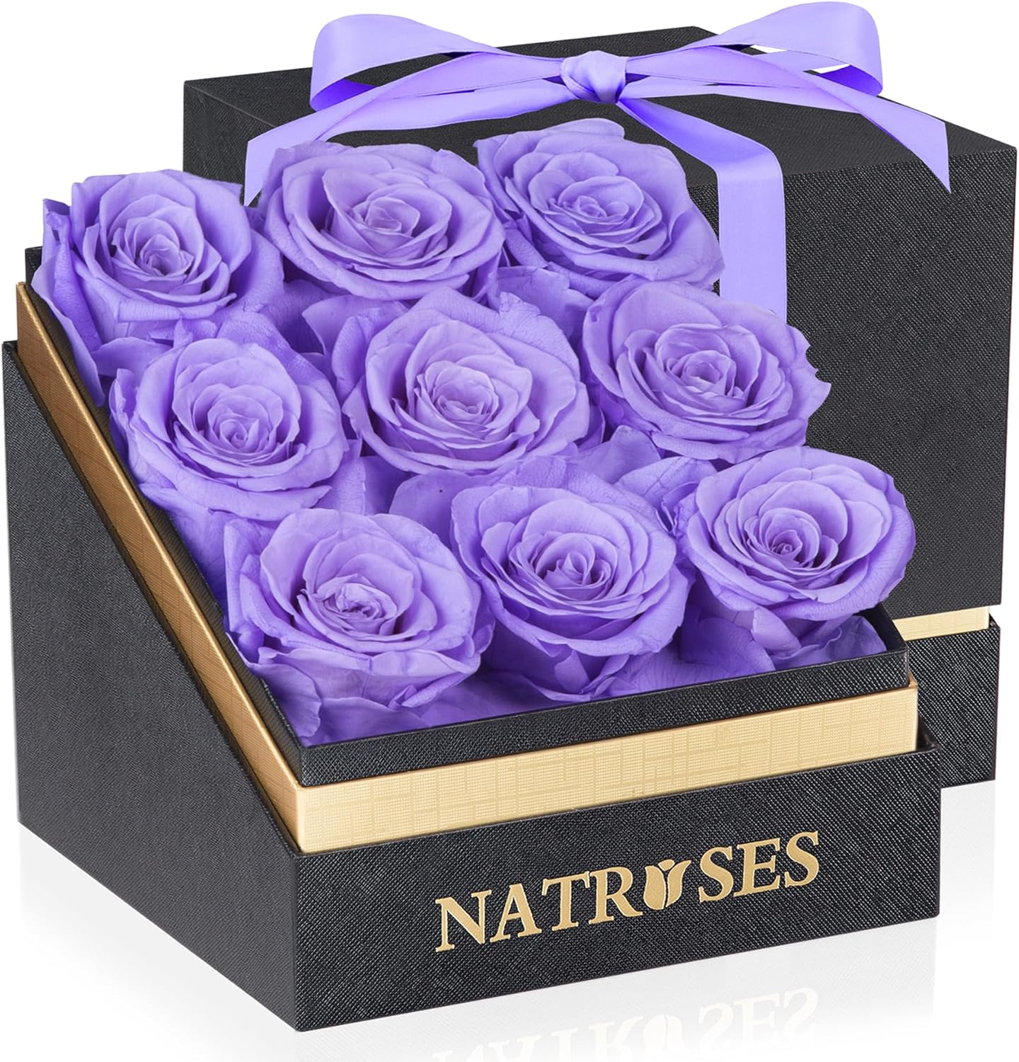 NATROSES Forever Preserved Roses in a Box, 100% Real Roses That Last Up to 3 Yea...