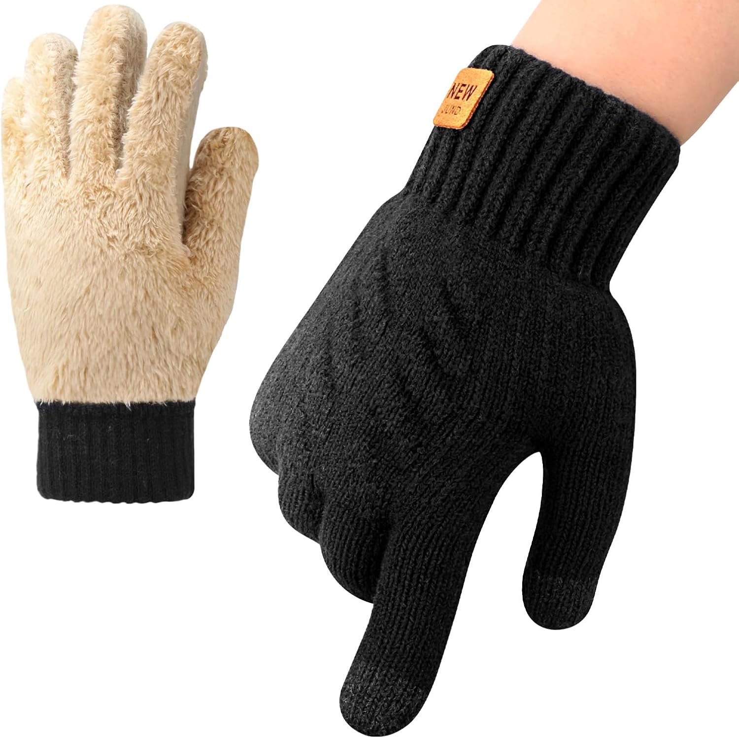 ytorgr Winter Thermal Gloves for Women Warm,Fleece Knitted Gloves Touch Screen G...