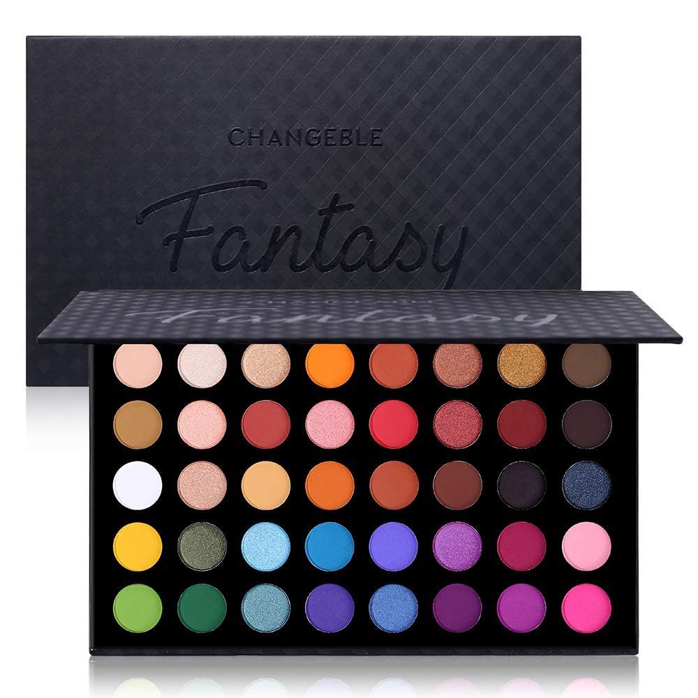 Highly Pigmented Eye Makeup Palette, Matte Shimmer Metallic Eyeshadow Pallet Lon...
