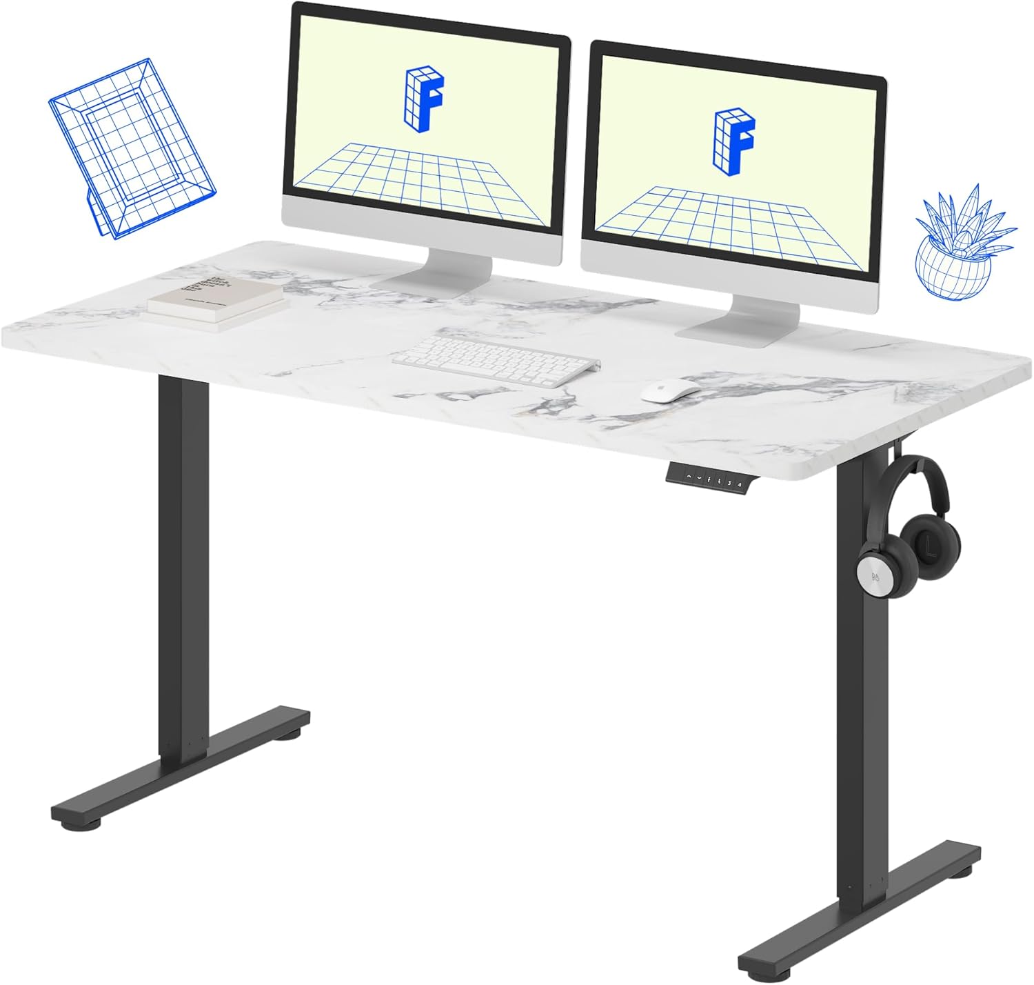 FLEXISPOT EN1 Whole Piece Standing Desk 55 x 28 Inches Stand Up Desk Workstation...