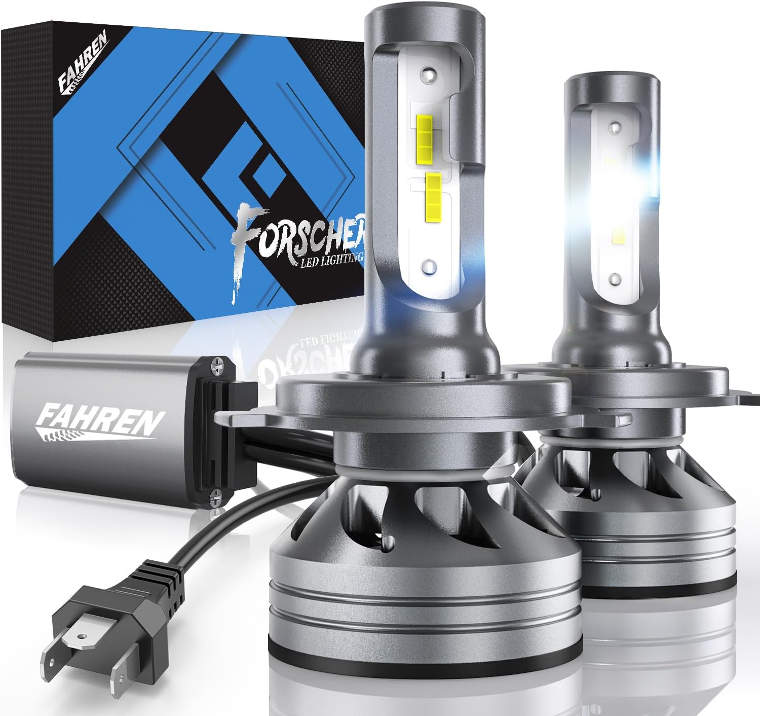 FAHREN H4 Driving Light Bulbs 800% Super Bright 9003 Fog Bulbs with 12000 RPM Tu...