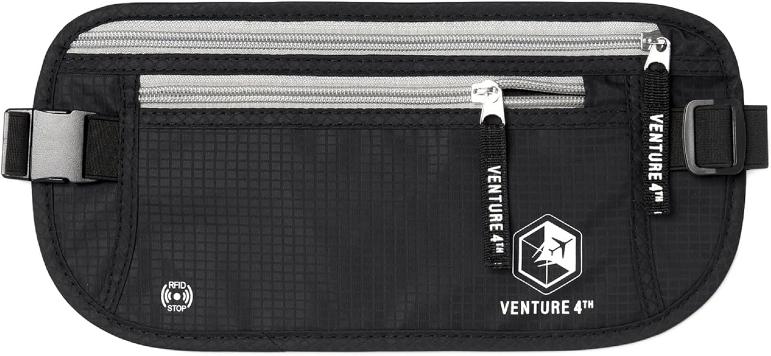 VENTURE 4TH Travel Money Belt - Slim Passport Holder RFID Blocking Travel Pouch...