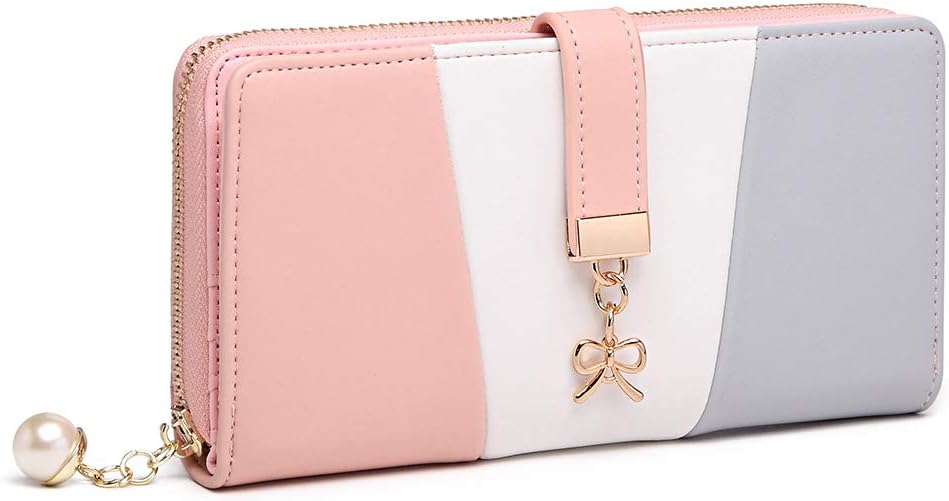 Miss Lulu Women Purse Tri Colour Long Wallet Clutch for Ladies with Roomy Capaci...
