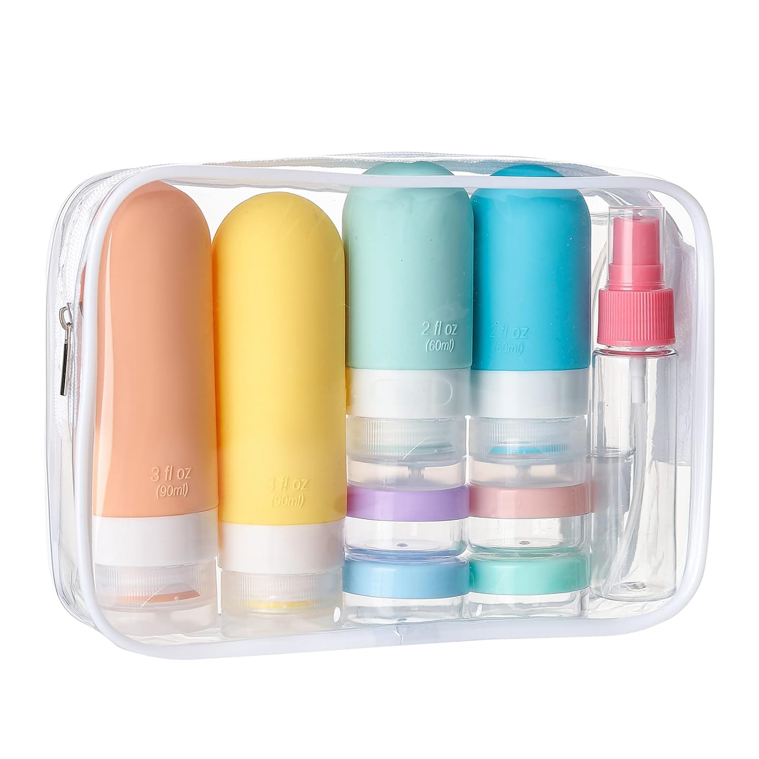 16 Pack Travel Bottles Set - TSA Approved Leak Proof Silicone Squeezable Contain...