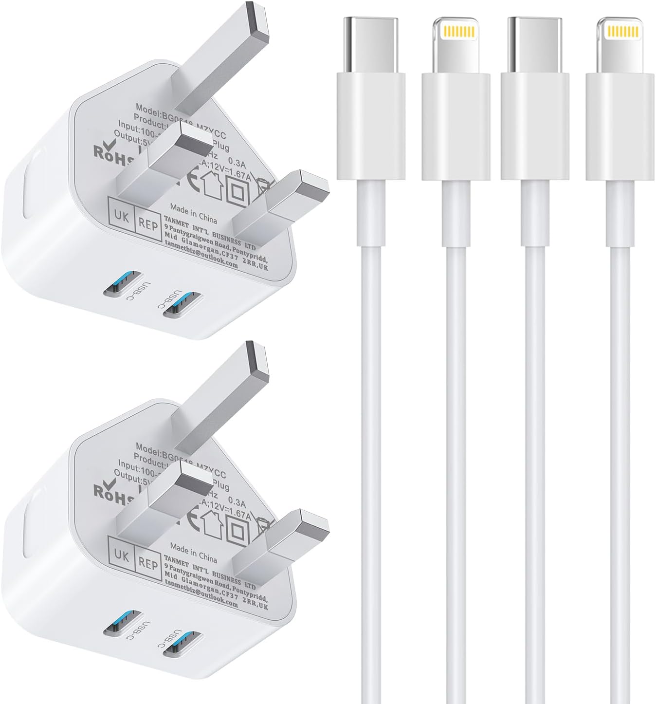 iPhone Fast Charger,2 Pack iPhone Fast Charger Cable and Plug 20W Quick Charge f...