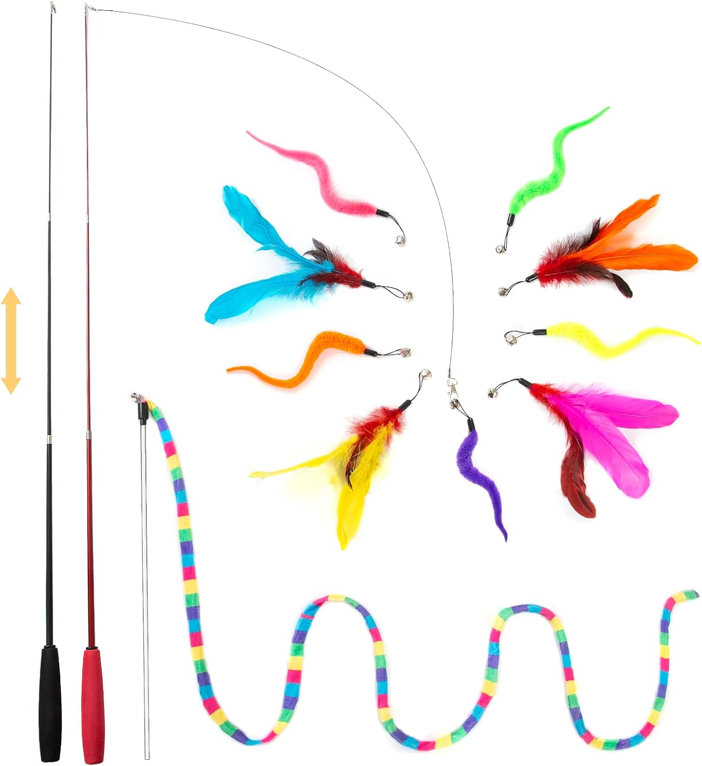 FYNIGO Cat Toys for Indoor Cats Adult Kitten, Interactive Cat Feather Wand Toys...