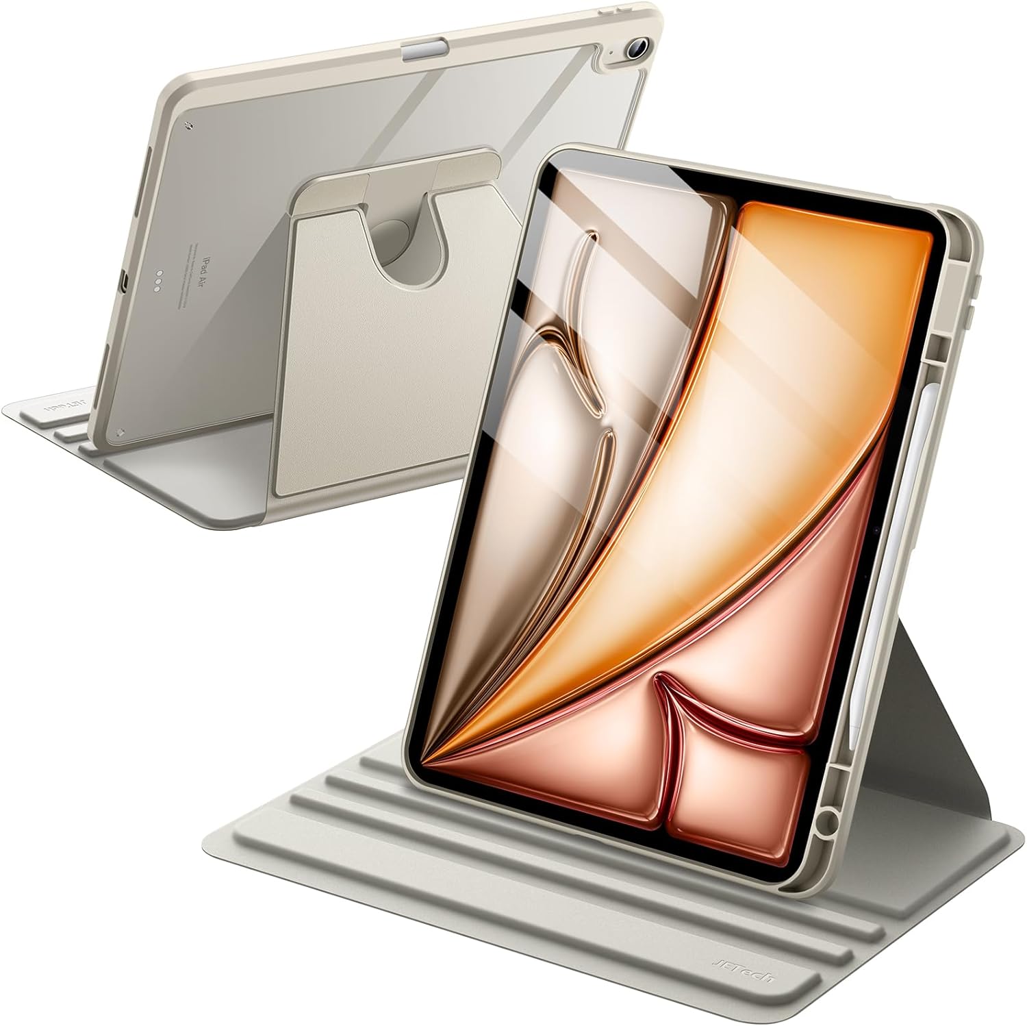 JETech Rotating Case for iPad Air 13-Inch M2 (2024) with Pencil Holder, 360 Degr...