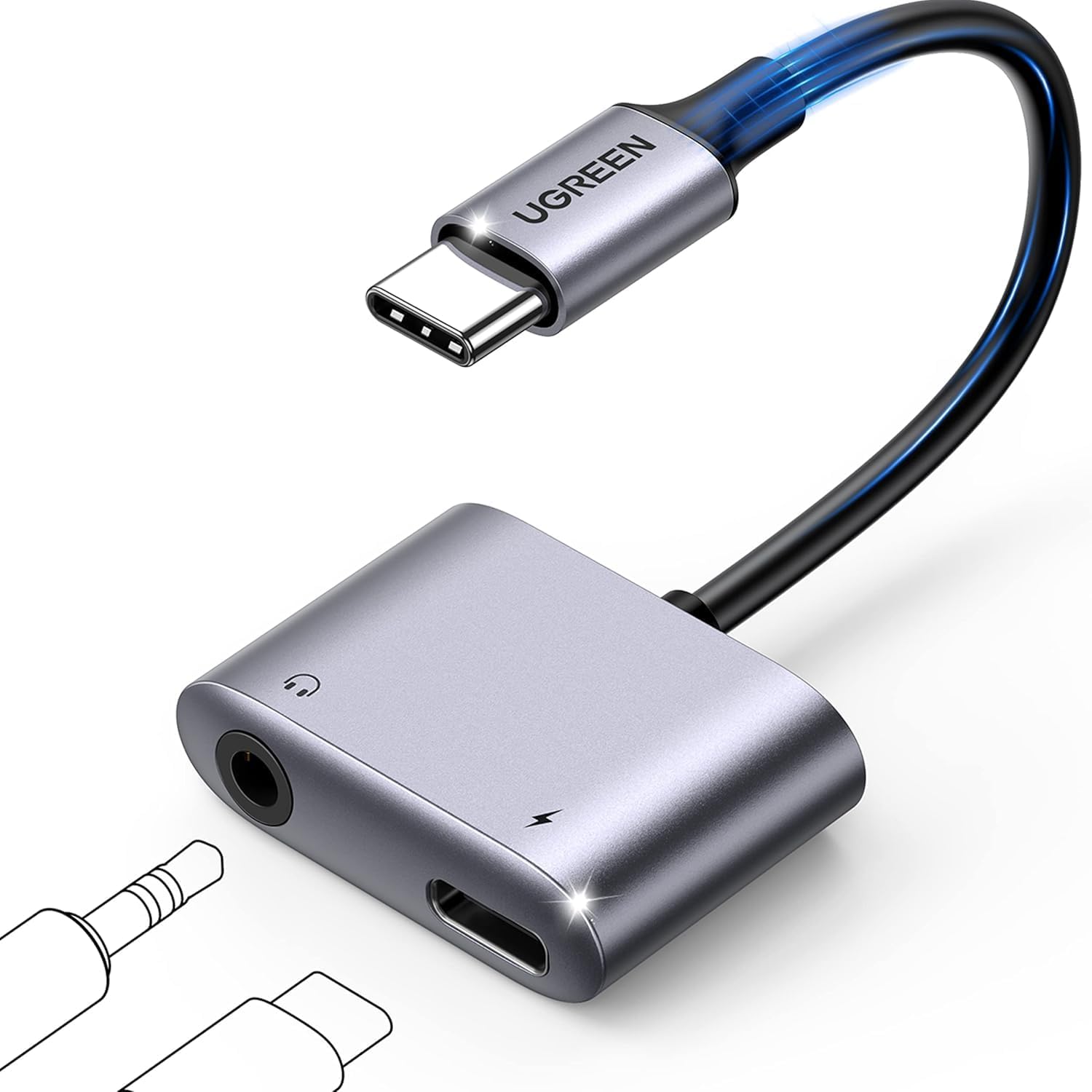 UGREEN USB C to 3.5mm Jack and Charger Adapter DAC...