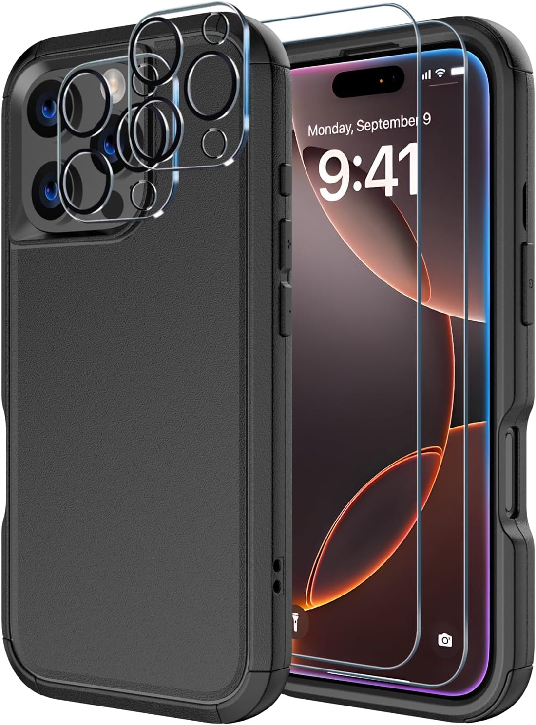Diverbox for iPhone 16 Pro Max Case [Shockproof] [Dropproof] [Tempered Glass Scr...