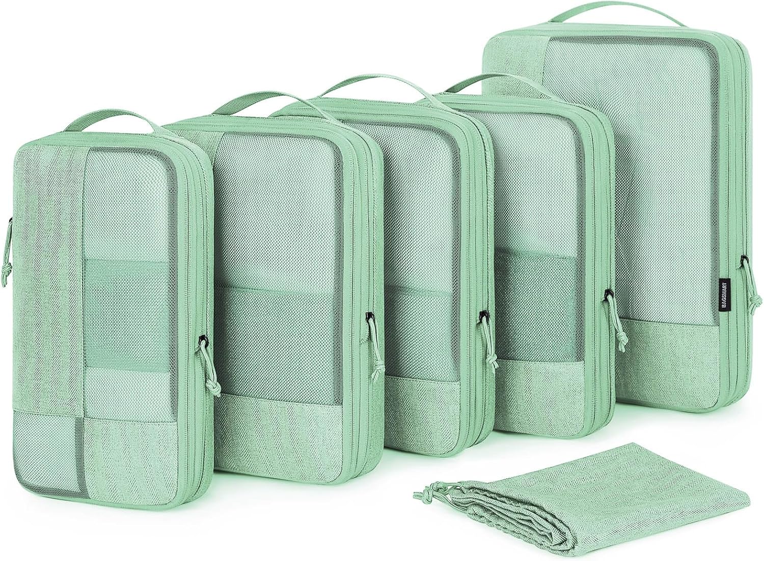 BAGSMART Compression Packing Cubes for Travel, 6 Set Travel Packing Cubes for Ca...
