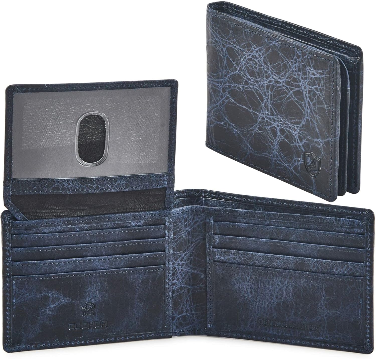 Cochoa Wallet for Men's RFID Blocking Real Leather Bifold Stylish 2 ID Window in...