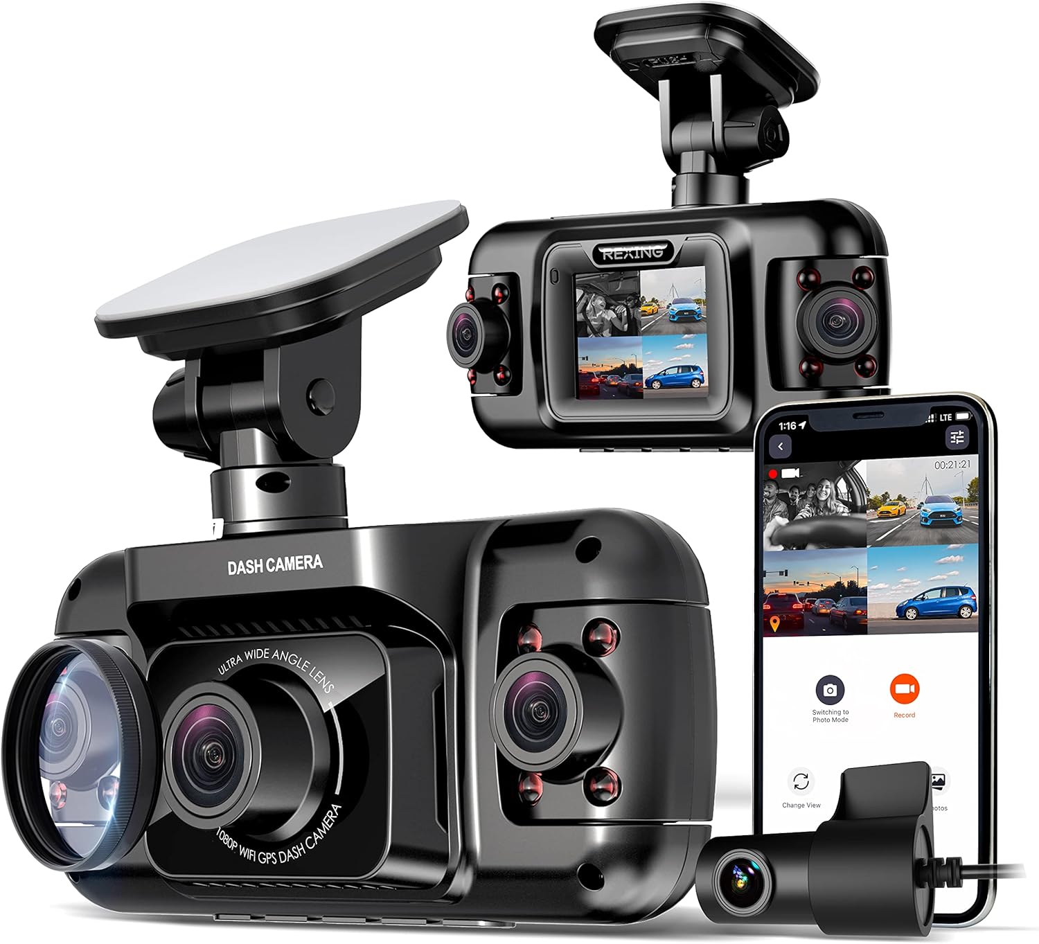 R4-4 Channel Dash Cam W/All Around 1080p Resolution, Wi-Fi, GPS, IR Night Vision...