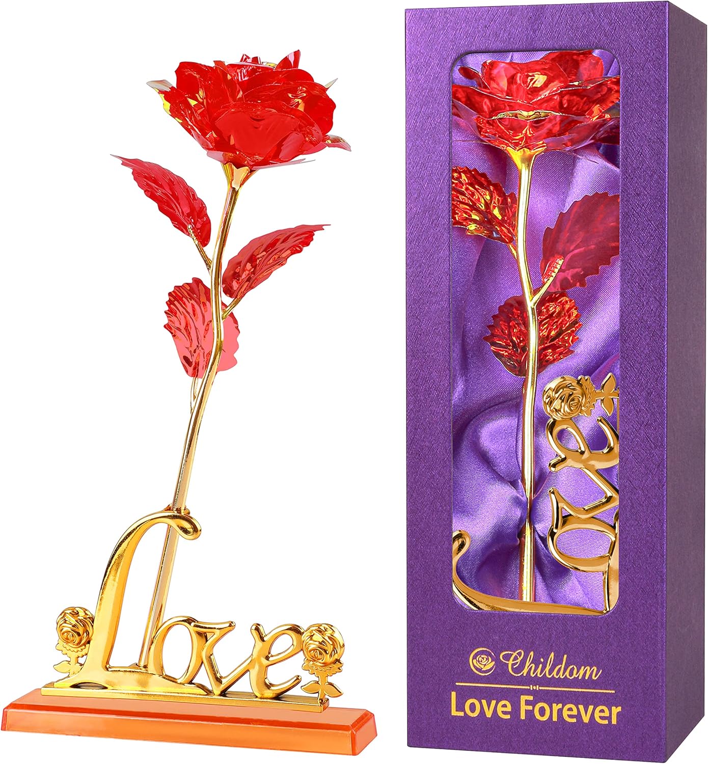 Childom Valentines Day Roses Gifts for Her Mothers, Red Rose Flower Romantic Wom...