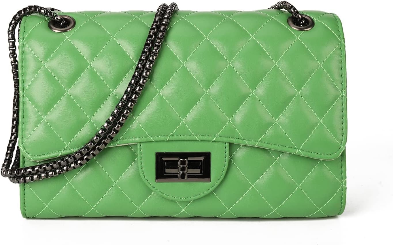 Gladdon Quilted Leather Crossbody Purse for Women Trendy Ladies Shoulder Bag wit...
