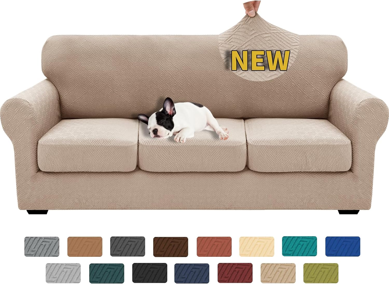 XINEAGE 2025 New 4 Pieces Couch Covers for 3 Cushion Couch Super Stretch Thick S...