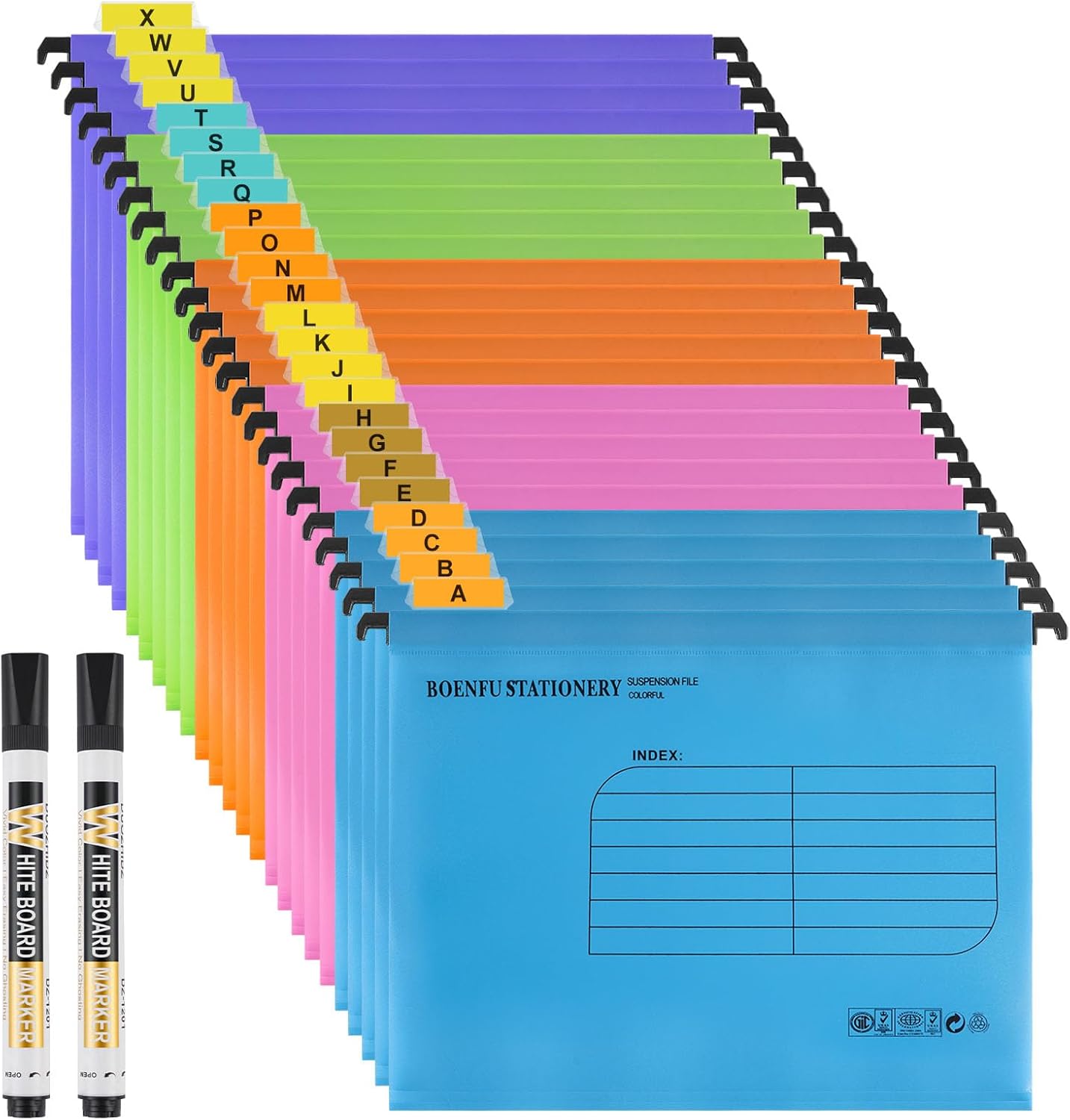 Foolscap Suspension Files,BOENFU 24 Pack Polypropylene for Suspension Files Fili...