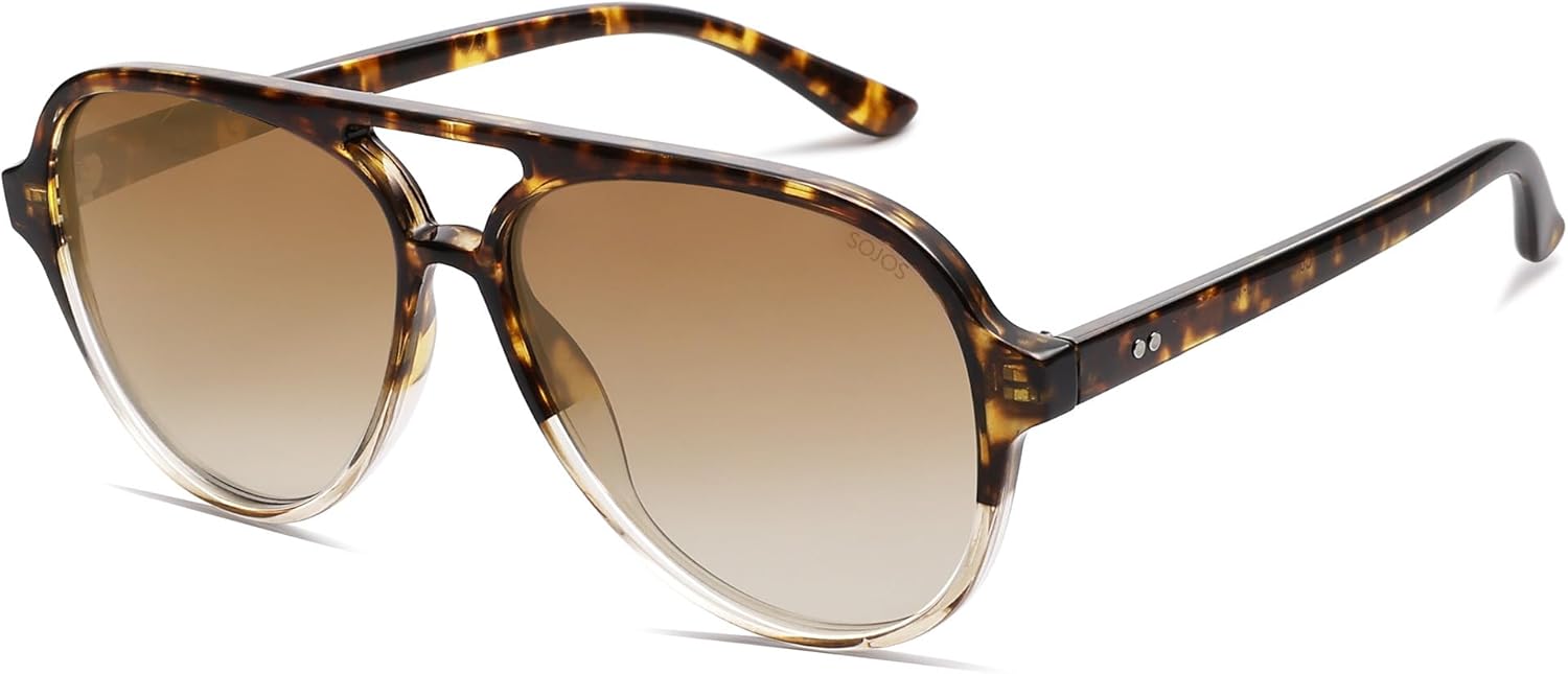 SOJOS Classic Polarized Aviator Sunglasses for Women Men, Retro Trendy Aviators...