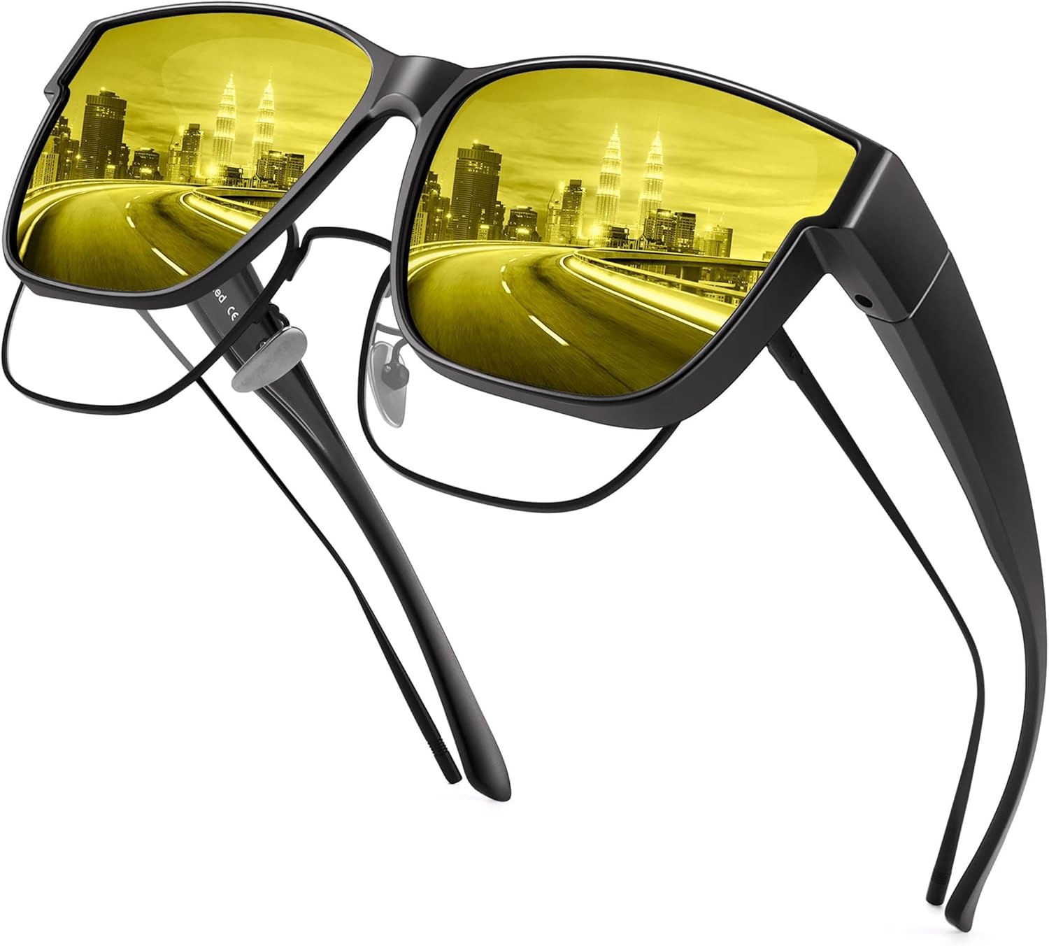 URUMQI Anti Glare Night Driving Glasses Fit Over Glasses for Men Women, Polarise...