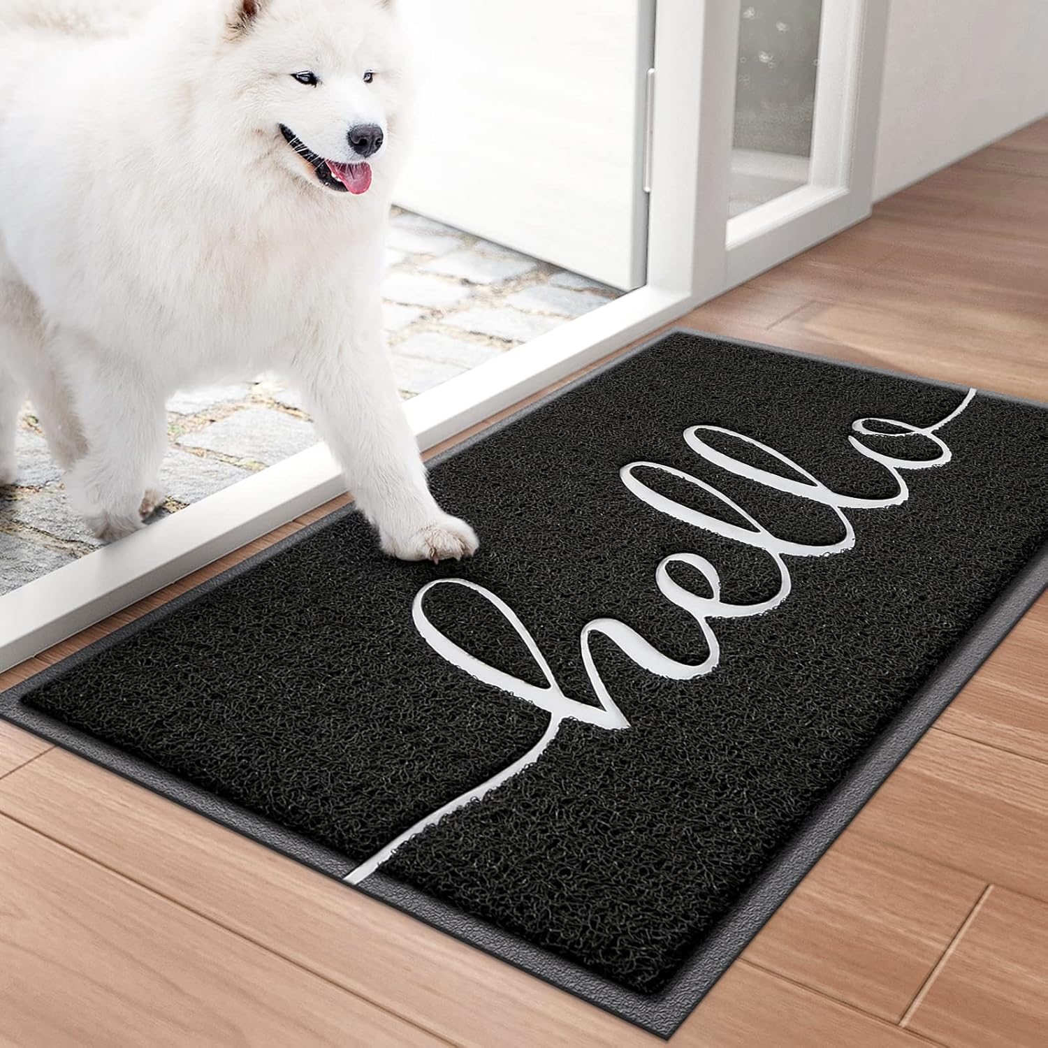 BeneathYourFeet Door Mat (30"x17.5",Black), Welcome Mat Low Profile Floor Mat Fr...