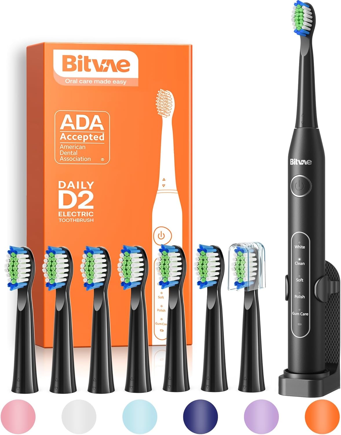 Bitvae Electric Toothbrush for Adults - Ultrasonic Electric Toothbrushes with 8...