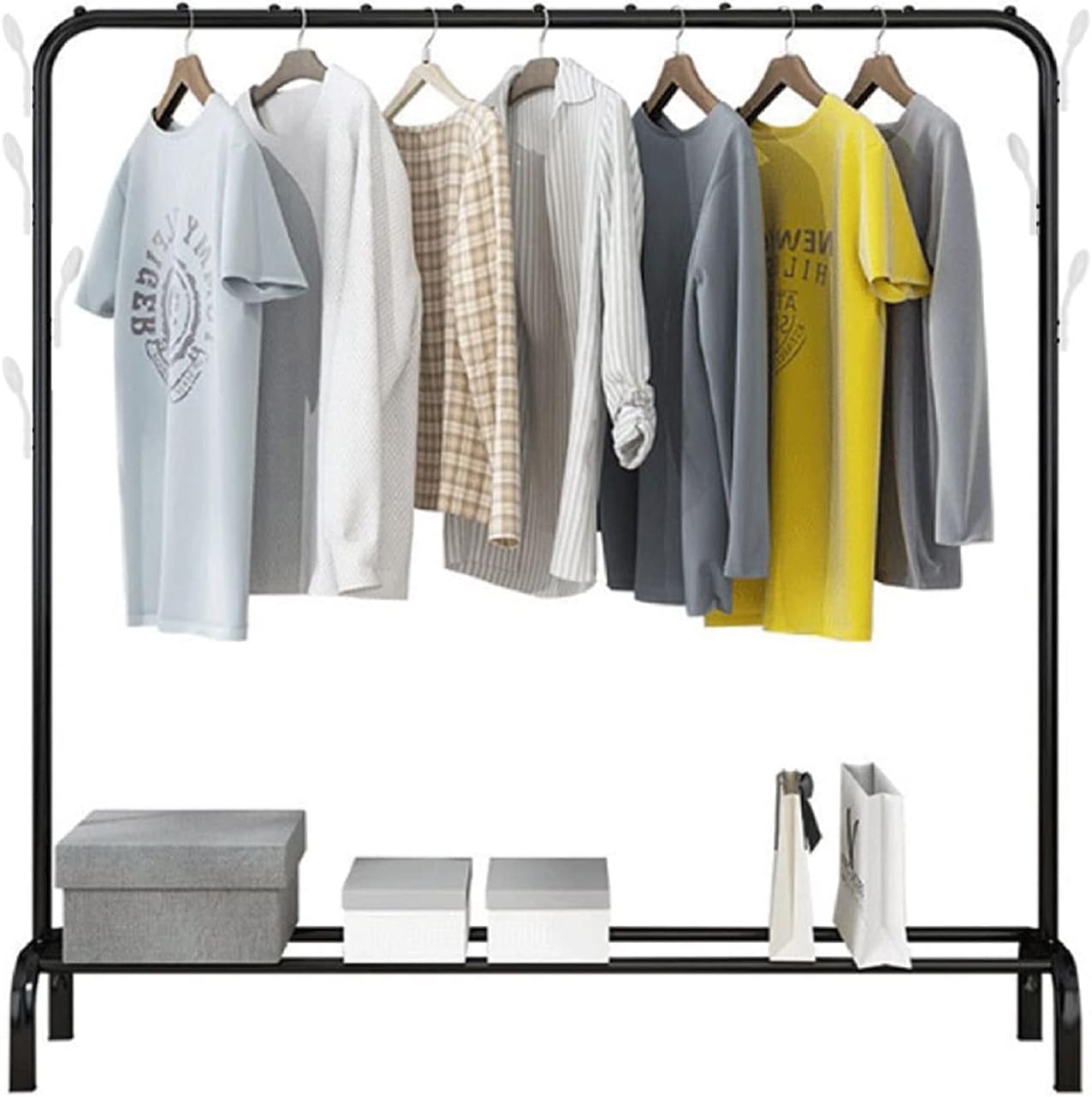 PetHot Clothes Rail, Metal Heavy Duty Garment Hanging Rack with Storage Shelf, S...