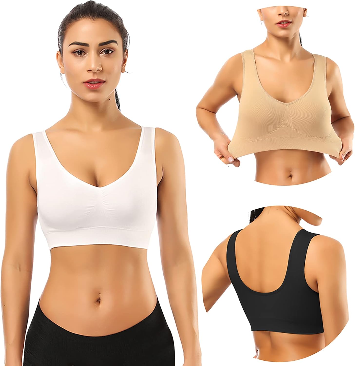 BESTENA Sports Bras for Women, Seamless Comfortable Yoga Bra with Removable Pads...