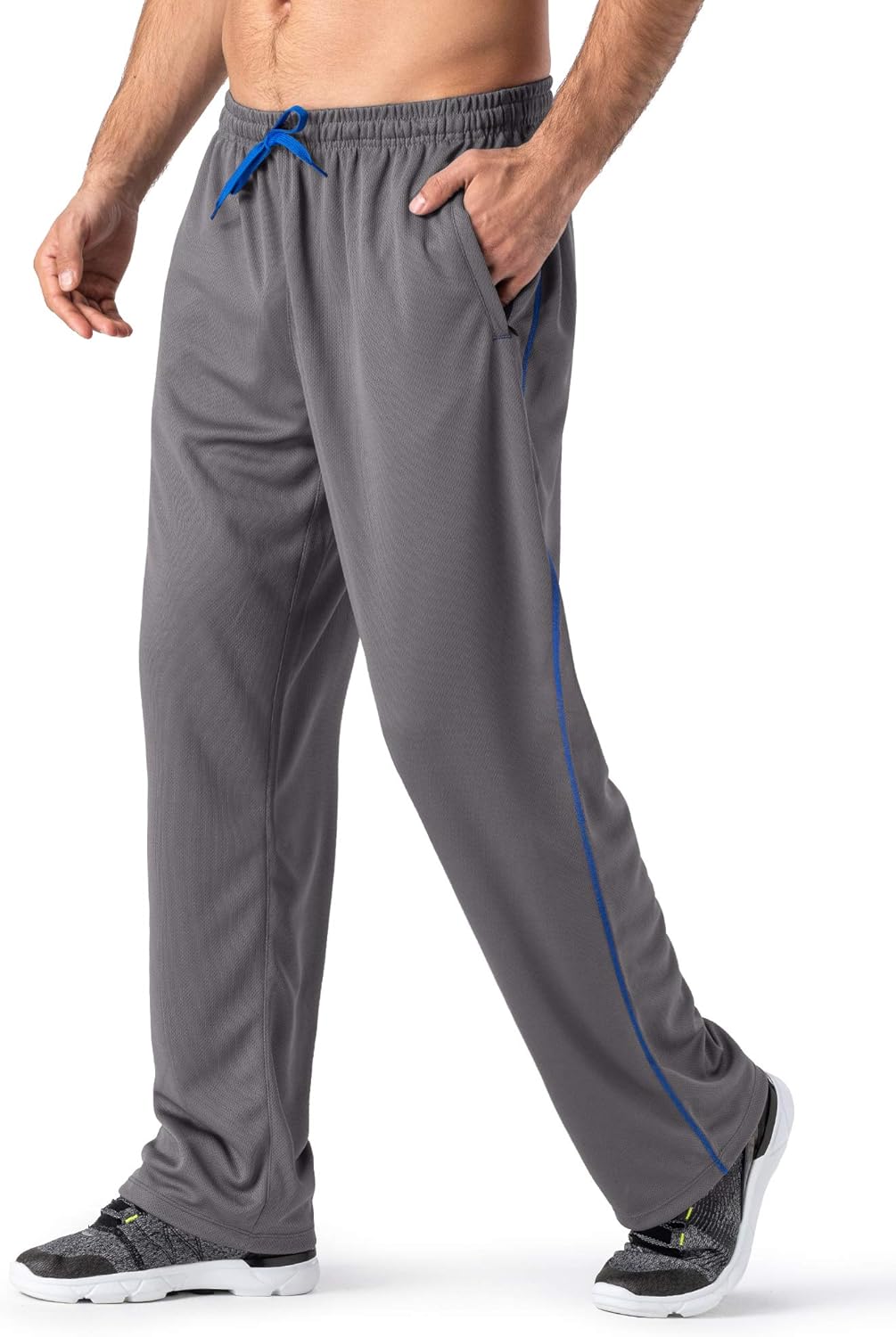 MAGNIVIT Men's Lightweight Sweatpants Loose Fit Open Bottom Mesh Athletic Pants...