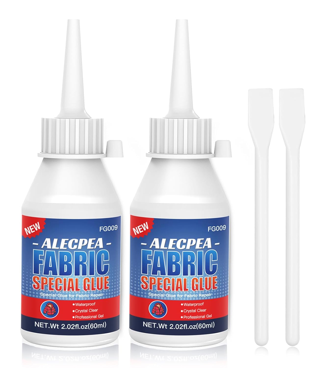 2Pack 60ML Fabric Glue for Clothing Permanent Washable 100% Waterproof, No Sew S...