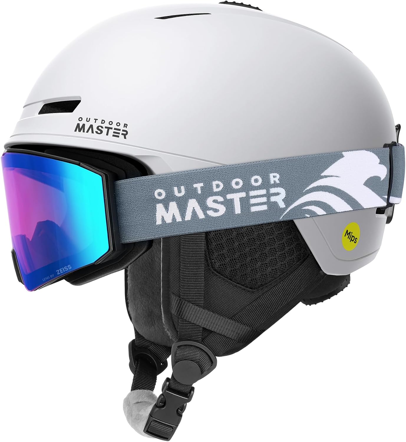 OutdoorMaster Ski Helmet Set,MIPS Ski Helmet with Lens by ZEISS Ski Goggles - MI...