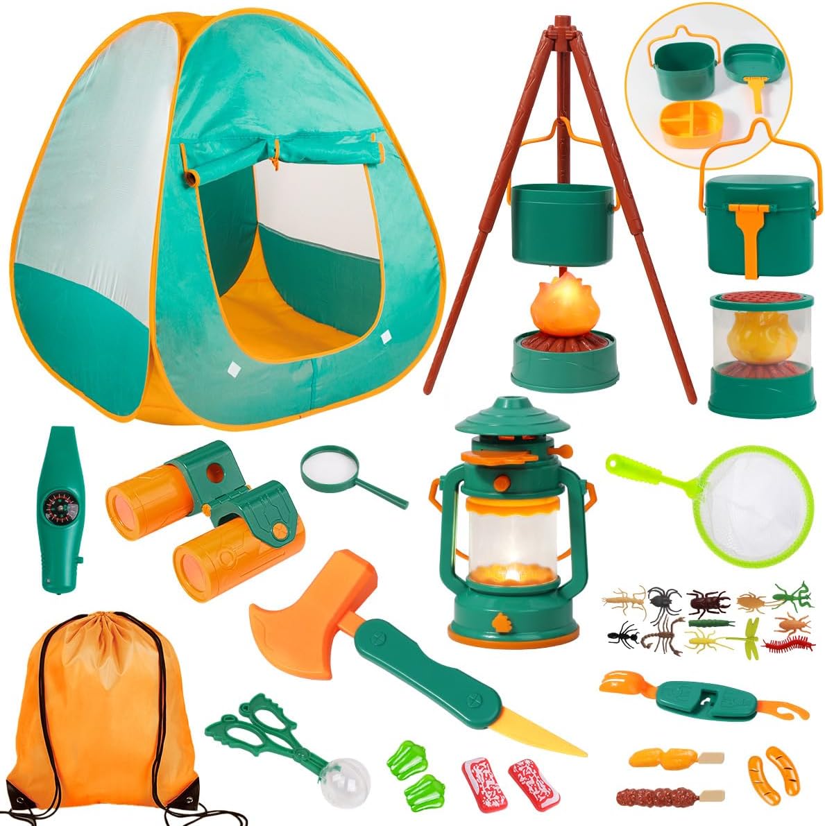 Meland Kids Camping Set with Tent - Toddler Toys for Boys with Campfire, Camping...