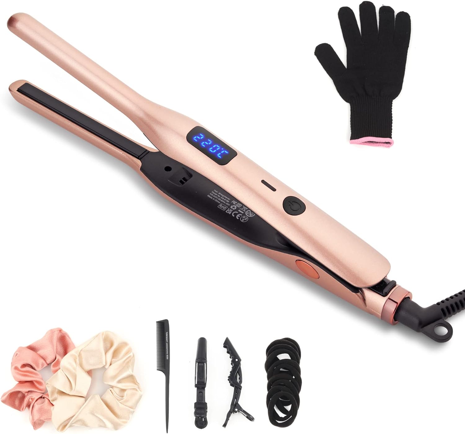 Mini Hair Straightener, Pencil Straightener for Short Hair, Beard and Pixies, St...