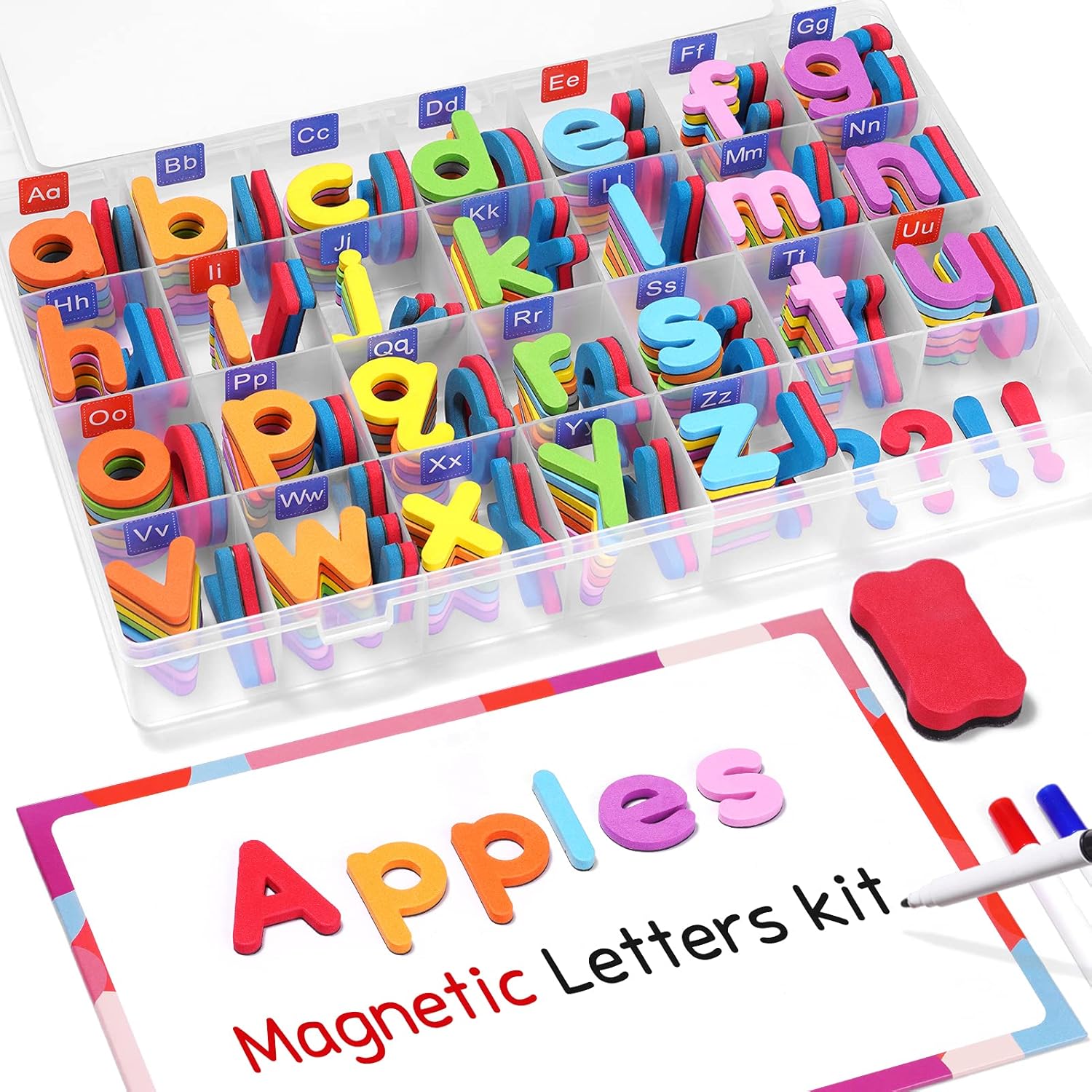 Gamenote Classroom Magnetic Alphabet Letters Kit 238 Pcs with Double - Side Magn...