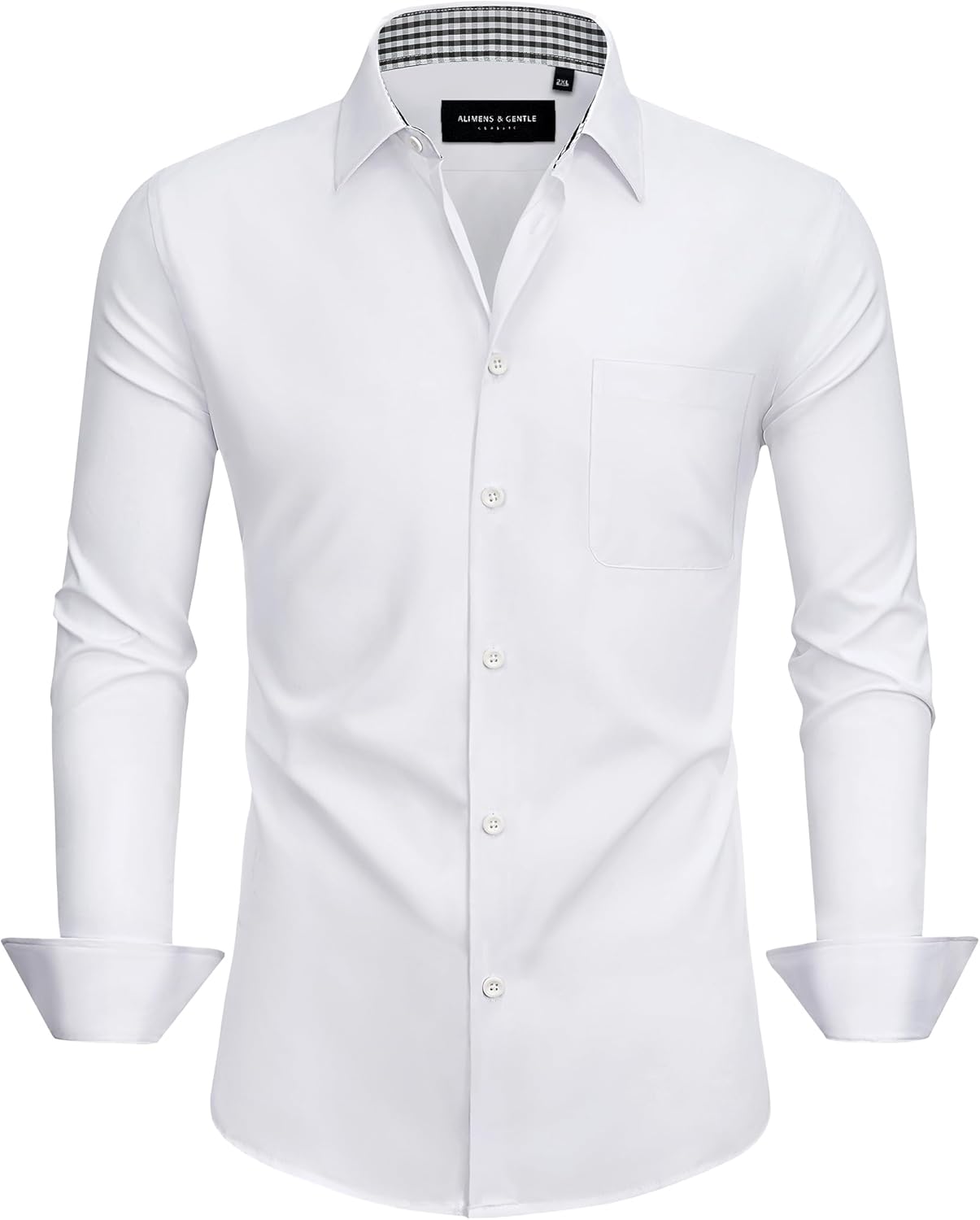 Alimens & Gentle Mens Dress Shirts Long Sleeve Button Down Shirt Men Wrinkle Fre...