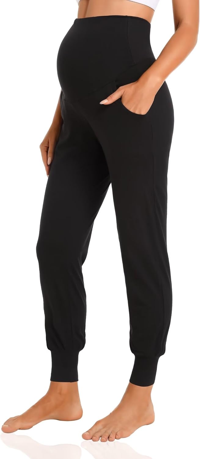 V VOCNI Women's Maternity Pants Maternity Activewear Jogger Track Cuff Sweatpant...