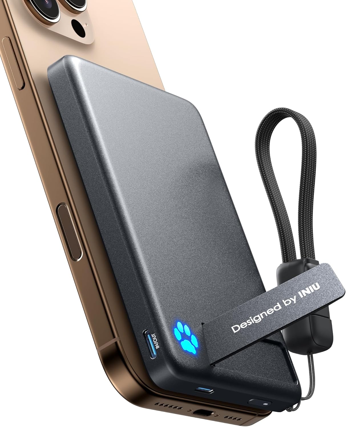 INIU Portable Charger, Ultra Slim Qi2 10000mAh 30W Magnetic Power Bank, Metal US...