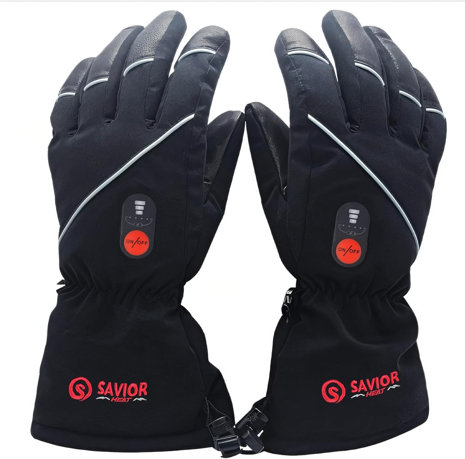 SAVIOR HEAT Heated Gloves for Men Women, Rechargeable Electric Heated Leather Sk...