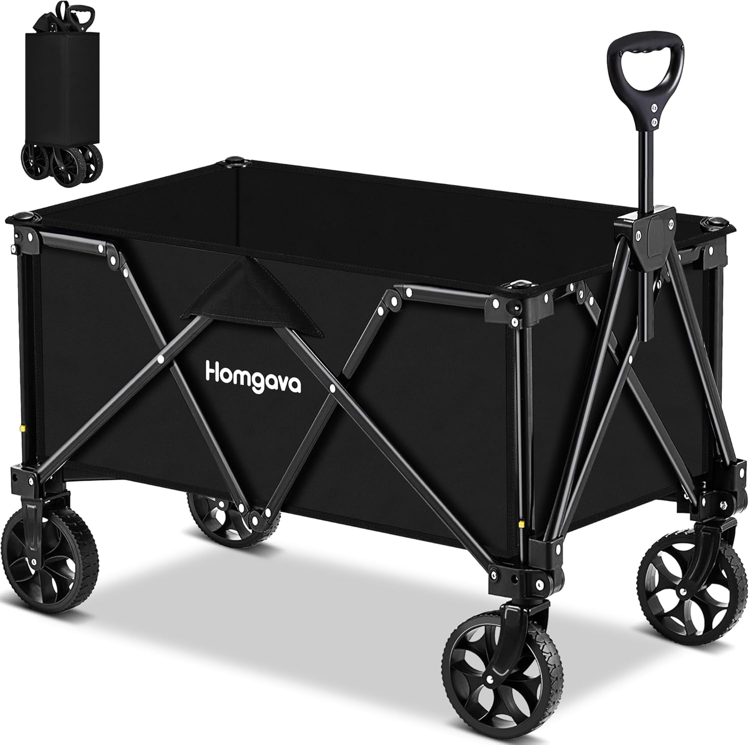 Collapsible Folding Wagon Heavy Duty,Foldable Utility Cart with Wheels,Large Cap...