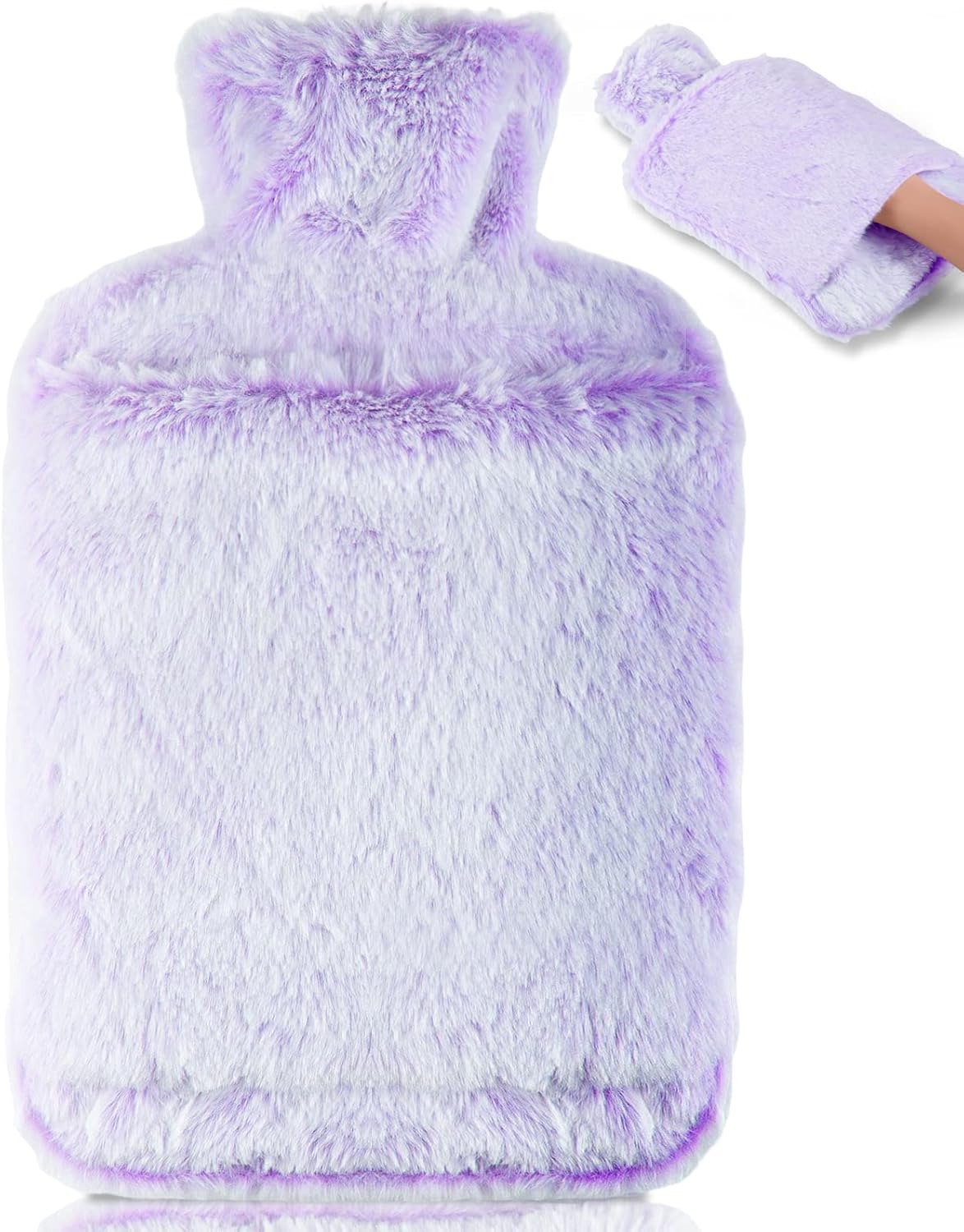 BOLEi Hot Water Bottle with Luxury Cosy Faux Fur Cover,2L Leakproof Large Hot Wa...