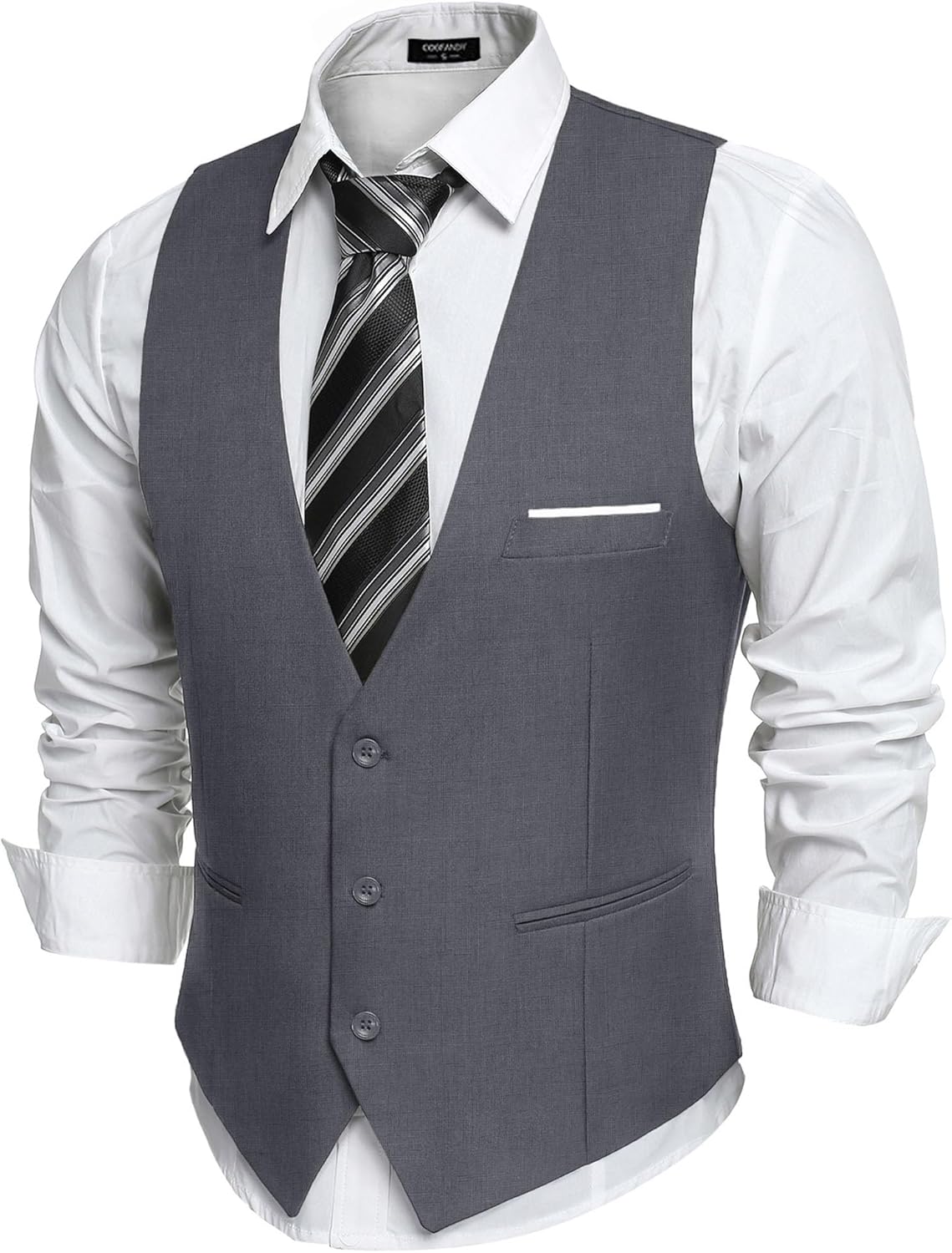 COOFANDY Men's Suit Vest Slim Fit Formal Dress Waistcoat Business Vests for Suit...