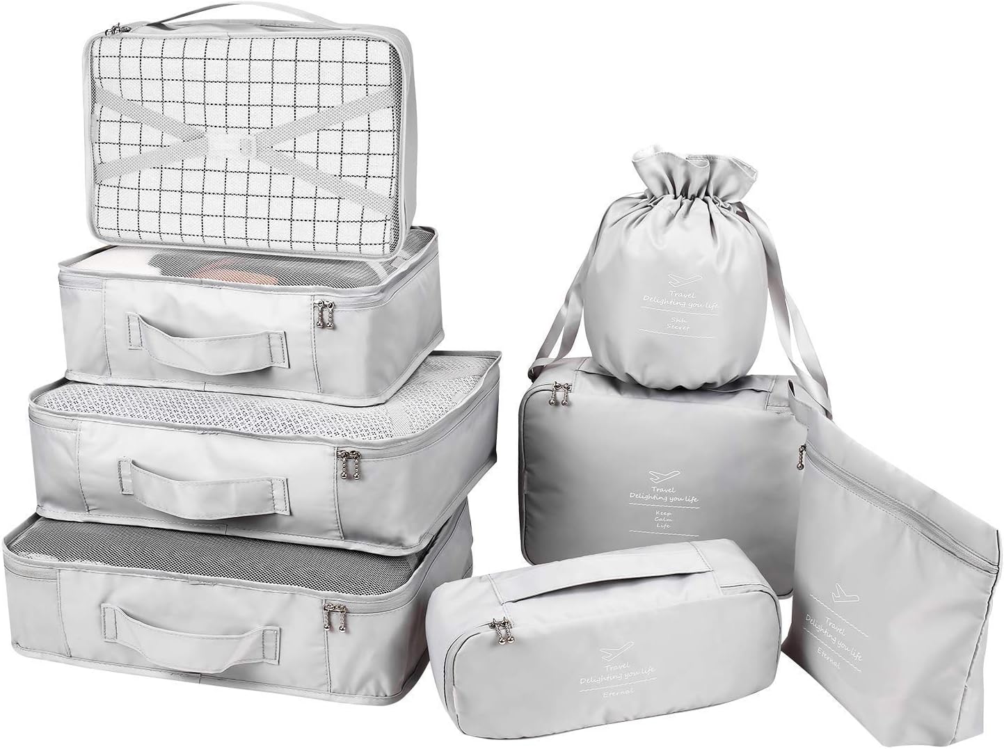 BETLLEMORY Packing Cubes 8 Sets Travel Luggage Organizers with Waterproof Shoe S...