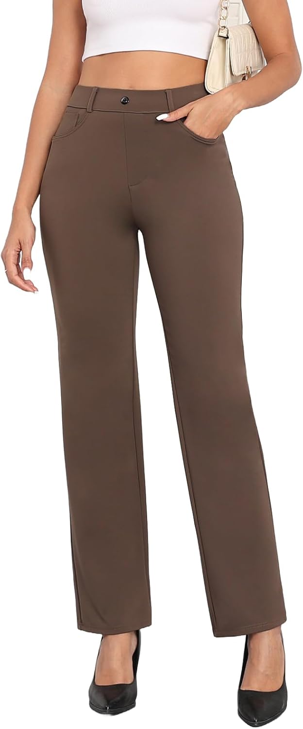 Agenlulu High Waisted Dress Pants for Women Petite/Regular/Tall Straight Leg Pul...