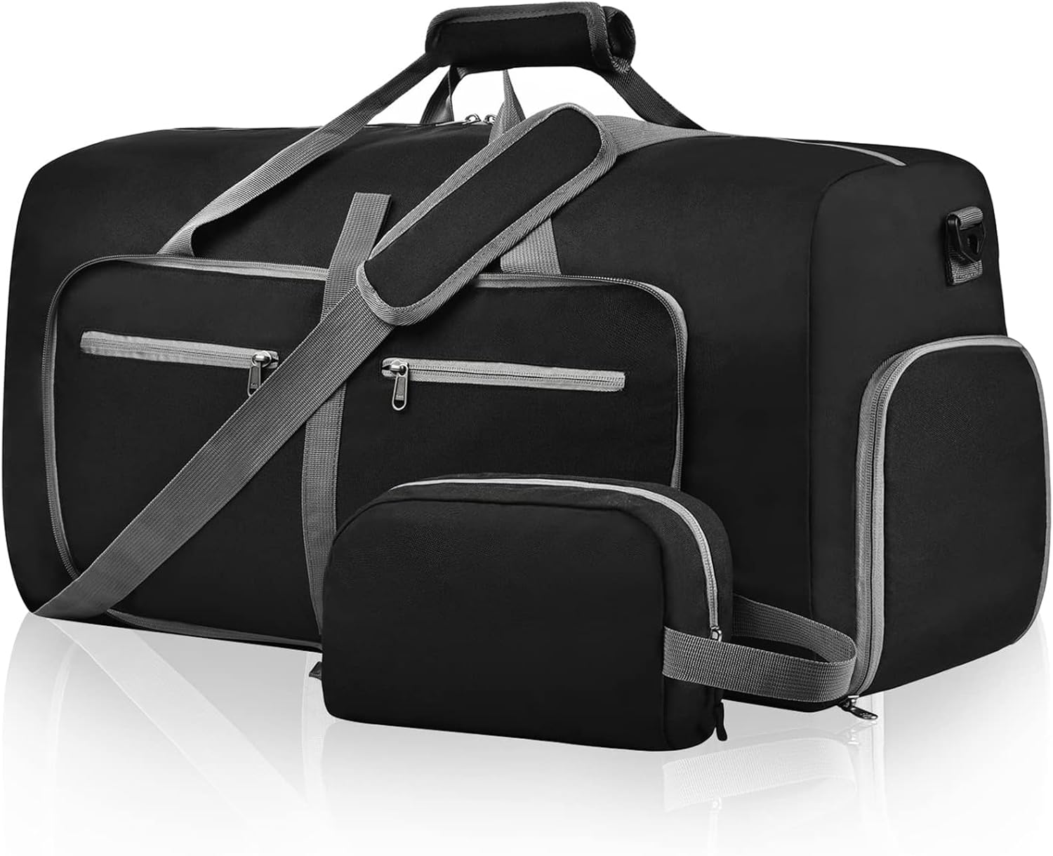 Felipe Varela Duffle Bag with Shoes Compartment and Adjustable Strap,Foldable Tr...