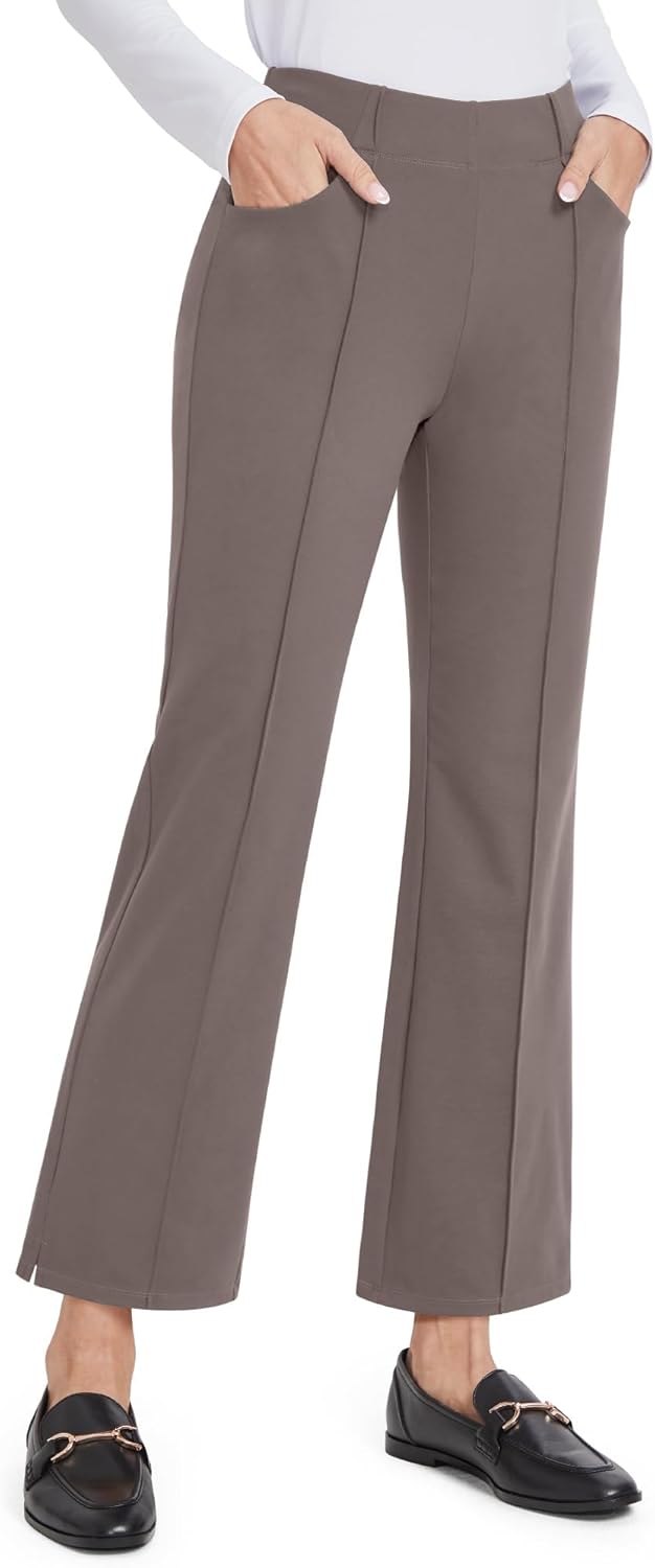 G4Free Yoga Dress Pants for Women Wide Leg Ankle Pants with Pockets Strechy Casu...