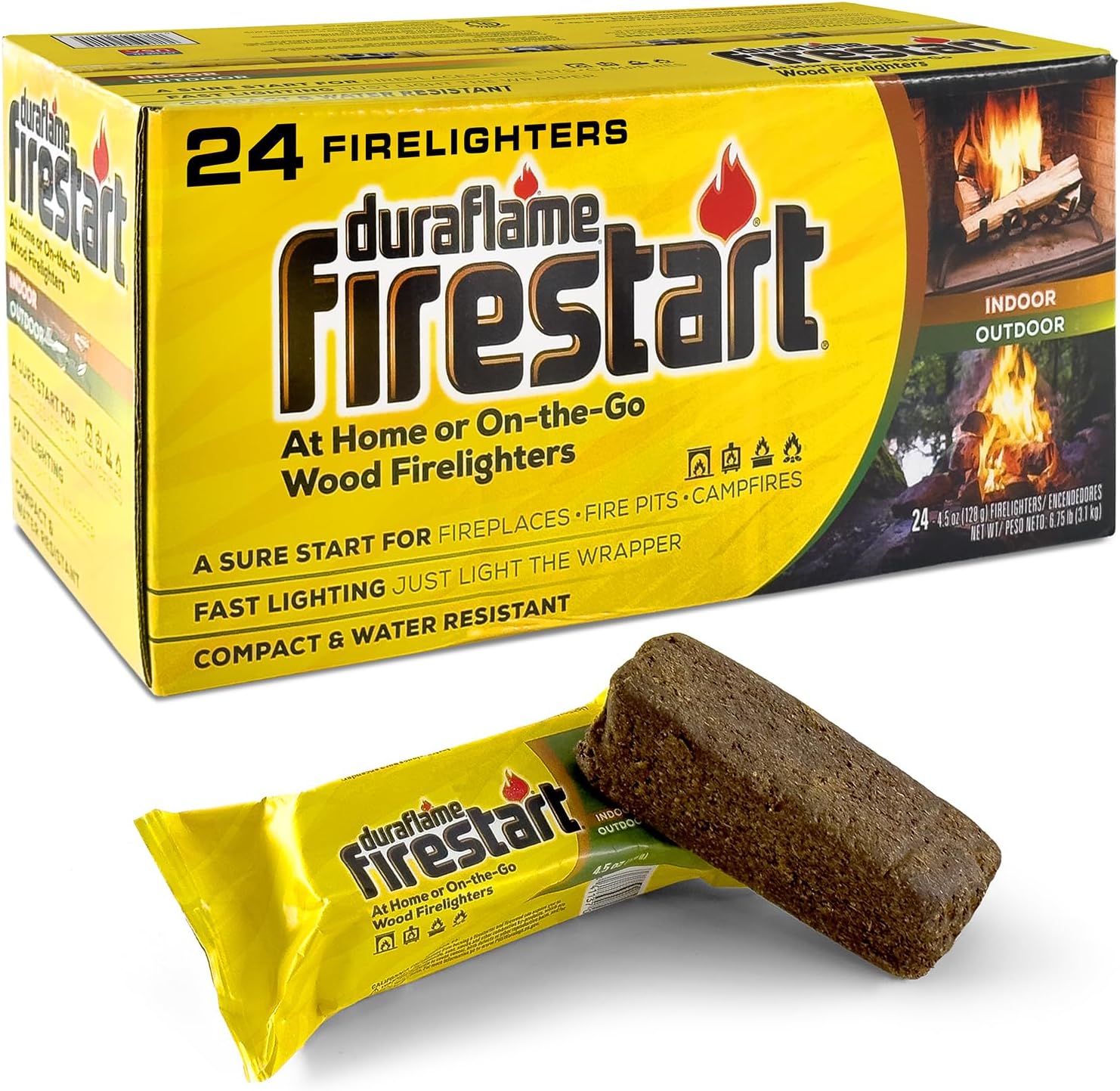 Fire Starter for Indoor and Outdoor Use - Quick Ignition Logs for BBQ, Fireplace...