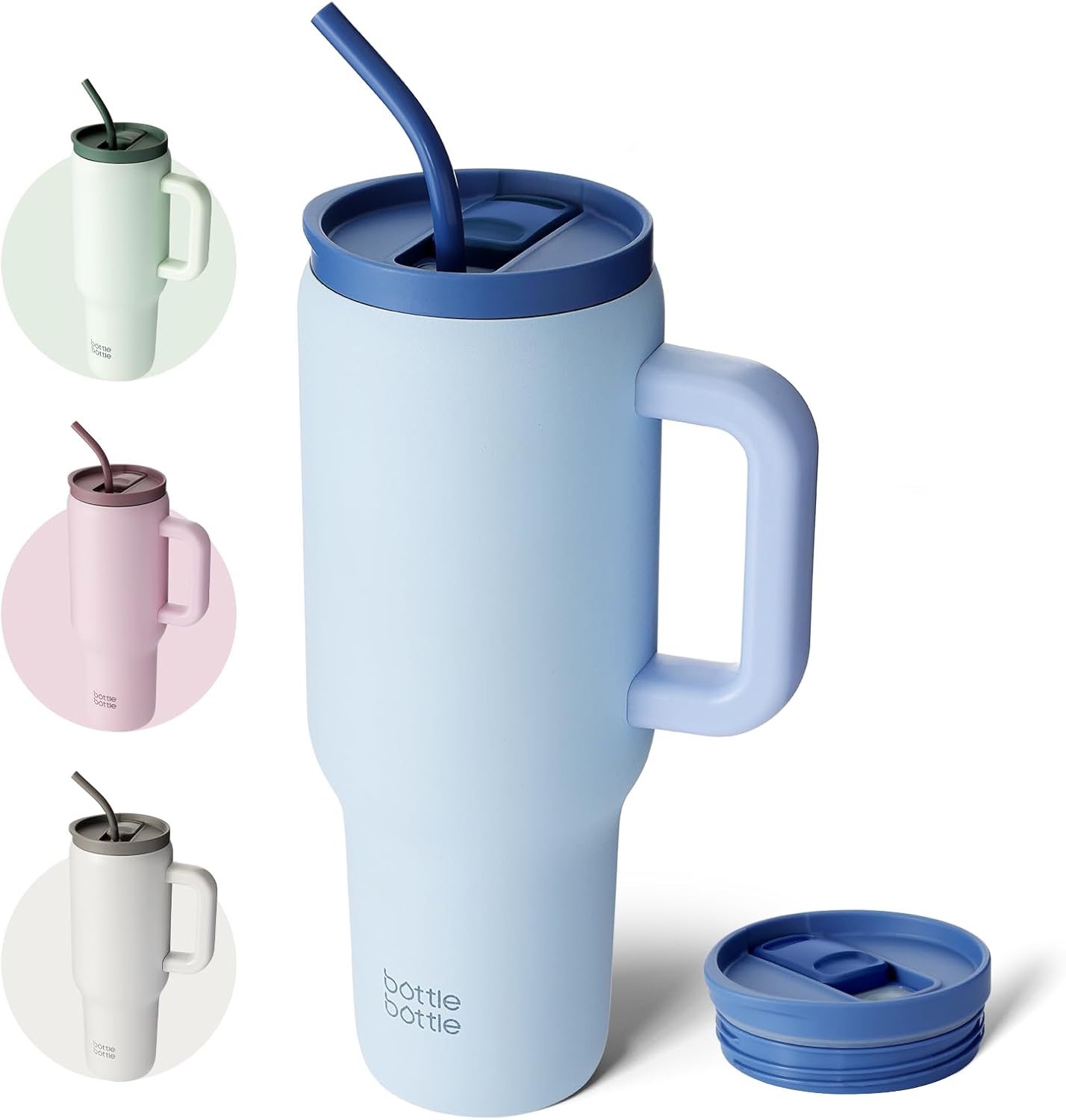 Bottle Bottle 40 oz Tumbler with Handle and Straw,Stainless Steel Vacuum Travel...