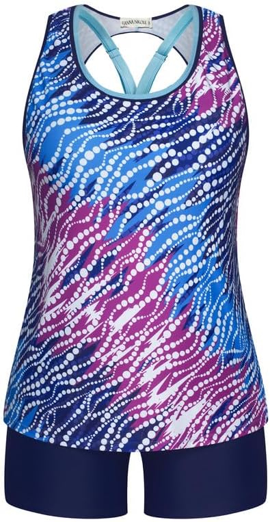 Hanna Nikole Tankini for Women’s Plus Size 3 Pieces Boyshorts Stretchy Tummy Con...